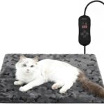 Pet Heating Pad for Cats Dogs, Heated Cat Dog Bed with 5 Temperature Levels, Timer, Auto Shut-Off, Thick Paw-Print Cover, Chew Resistant Cord for Indoor & Sheltered Outdoor Use (S: 16" x 13" x 1.3")