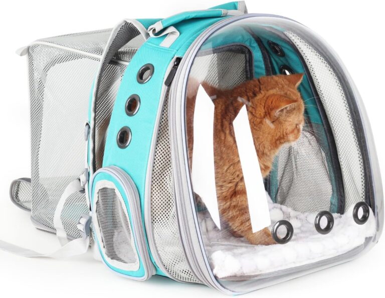 Lollimeow Expandable Cat Backpack Carrier for Large Cats & Small Dogs - Airline Approved Pet Bubble Backpack with Dual-Side Expansion, Perfect for Travel, Hiking & Outdoor Adventures, Up to 16lbs