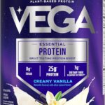 Vega Original Essential Protein - 25g Plant-Based Protein, Creamy Vanilla, 20 Servings, Vegan Non-GMO Drink Mix, Smoothie & Shake Ready, Gluten Free, Dairy Free, 32.5oz (Packaging May Vary)