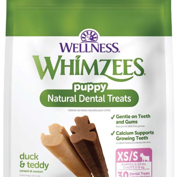 WHIMZEES Wellness Puppy Dog Dental Treats, Extra Small & Small Size Stick, (30 Count)