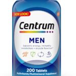 Centrum Multivitamin for Men, Multivitamin/Multimineral Supplement with Vitamin D3, B Vitamins and Antioxidants, Gluten Free, Non-GMO Ingredients -Tablet 200 Count