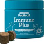 PetHeal Immune Plus Chews for Dogs - Vet-Reviewed - Supports Immunity, Energy & Liver Health with Turkey Tail, Reishi & Milk Thistle | Reduces Lumps & Promotes Shiny Coat | 30 Pork-Flavored Soft Chews