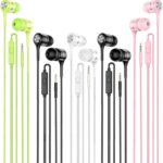 LWZCAM Wired Earbuds with Microphone 5 Pack, in-Ear Headphones with Heavy Bass, High Sound Quality Earphones Compatible with iPad, Laptop, MP3, Android Smartphones, Fits All 3.5mm Jack Device