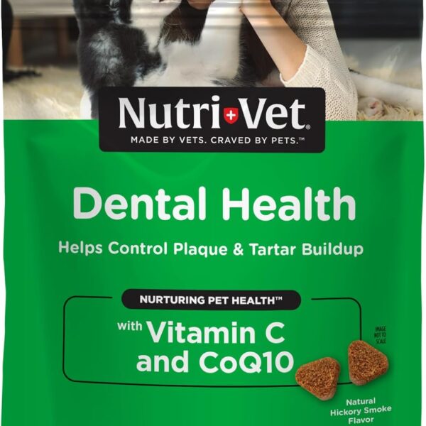 Nutri-Vet Dental Health Soft Chews for Dogs, Puppy Essentials, Plaque Remover, Pet Supplies, Dog Breath Freshener, Promotes Healthy Teeth and Gums, Dental Chews, Natural Hickory Smoke Flavor, 70 Count
