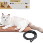 Pet Heating Pad for Cats Dogs Indoor & Sheltered Outdoor Waterproof Heated Cat Bed Heated Dog Bed Chew Resistant Cord Constant Temperature Brown 16 x 13 Inch