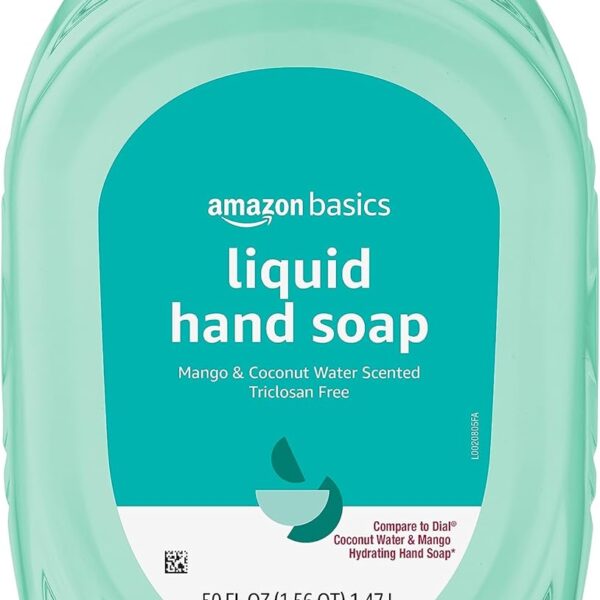 Amazon Basics Liquid Hand Soap Refill, Mango and Coconut Water Scent, Triclosan-Free, 50 Fl Oz (Pack of 1) (Previously Solimo)