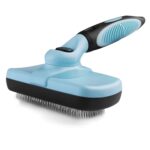 Dog Slicker Brush, Self Cleaning, Shedding and Grooming Tool for Pets, Best Dog Brush with Easily Retractable Bristles to Remove Hair Instantly