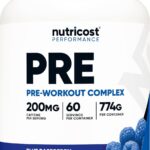 Nutricost Pre-Workout Complex Powder (60 Servings, Blue Raspberry) - Pre-Workout Supplement with Beta-Alanine, Taurine & Amino Acids