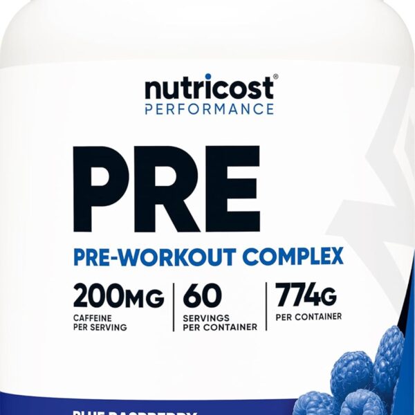 Nutricost Pre-Workout Complex Powder (60 Servings, Blue Raspberry) - Pre-Workout Supplement with Beta-Alanine, Taurine & Amino Acids