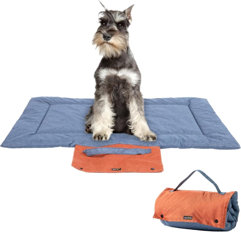 KHONSU PET Dog Travel Mat for Camping Portable Waterproof Lightweight & Outdoor Easy Clean Pad Foldable into Compact Carry Bag (Small Sized up to 25 lbs)