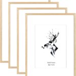 Yaetm 16x20 Picture Frame Matted to 11x14 Set of 4, Natural Solid Oak Wood 16x20 Frame for Gallery Wall, Photos, Posters & Art Prints, Horizontal and Vertical Wall Mount (4 pack, Oak)