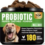 Probiotics for Dogs  Helps Digestion, Loose Stools, Gas & Sensitive Stomachs, Probiotics for Itchy Skin & Dog Yeast Infection, Immune & Fresher Breath with 4 Prebiotics & 5 Digestive Enzymes  180 ct