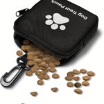 Dog Training Treat Pouch Pocket, Hands Free Pet Puppy Treat Bag, Small Fanny Zipper Pack Holder with Carabiner Closure Snack Pouch for Puppy Walking & Training Leash and Outdoor