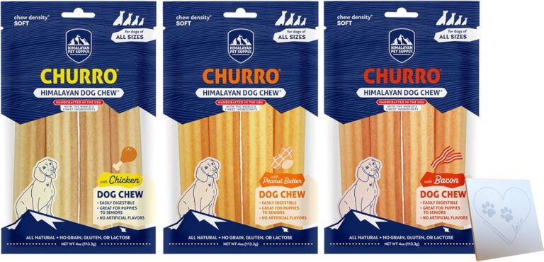 Himalayan Churro Cheese Treats Variety Pack - 3 Total Flavors: Chicken, Bacon, Peanut Butter | Lactose Free | Gluten Free | Grain Free | USA Made | for All Breeds | Original Cheese Flavor