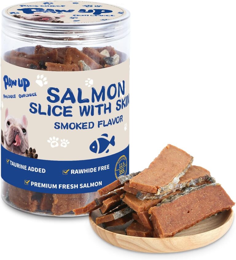 PAWUP Salmon Fillet Dog Treats, Salmon Jerky with Fish Skin, Healthy High Protein Snacks, Natural Omega 3-6, Low in Fat with Taurine,12.5oz (Smoked Flavor)