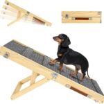 2026 Upgraded Dog Ramp for Couch, Foldable Small Dog Ramp for Sofa, 4 Adjustable Height from 13'' to 21", Portable Stable Pet Steps with Non-Slip Pad, Pet Ramps Use for Sofa Couch Stairs