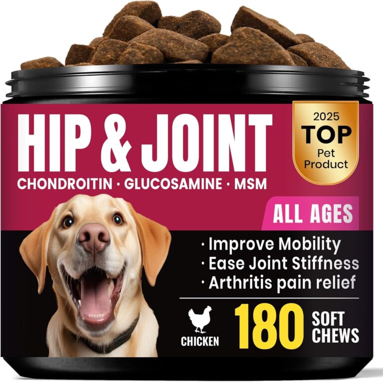 Glucosamine for Dogs - Hip and Joint Supplement Chews for Senior & Large Breed, Joint Supplement for Dogs with Chondroitin, Wuffe Joint Chews for Pain Relief - 60-Day Satisfaction Guarantee - 180 Ct