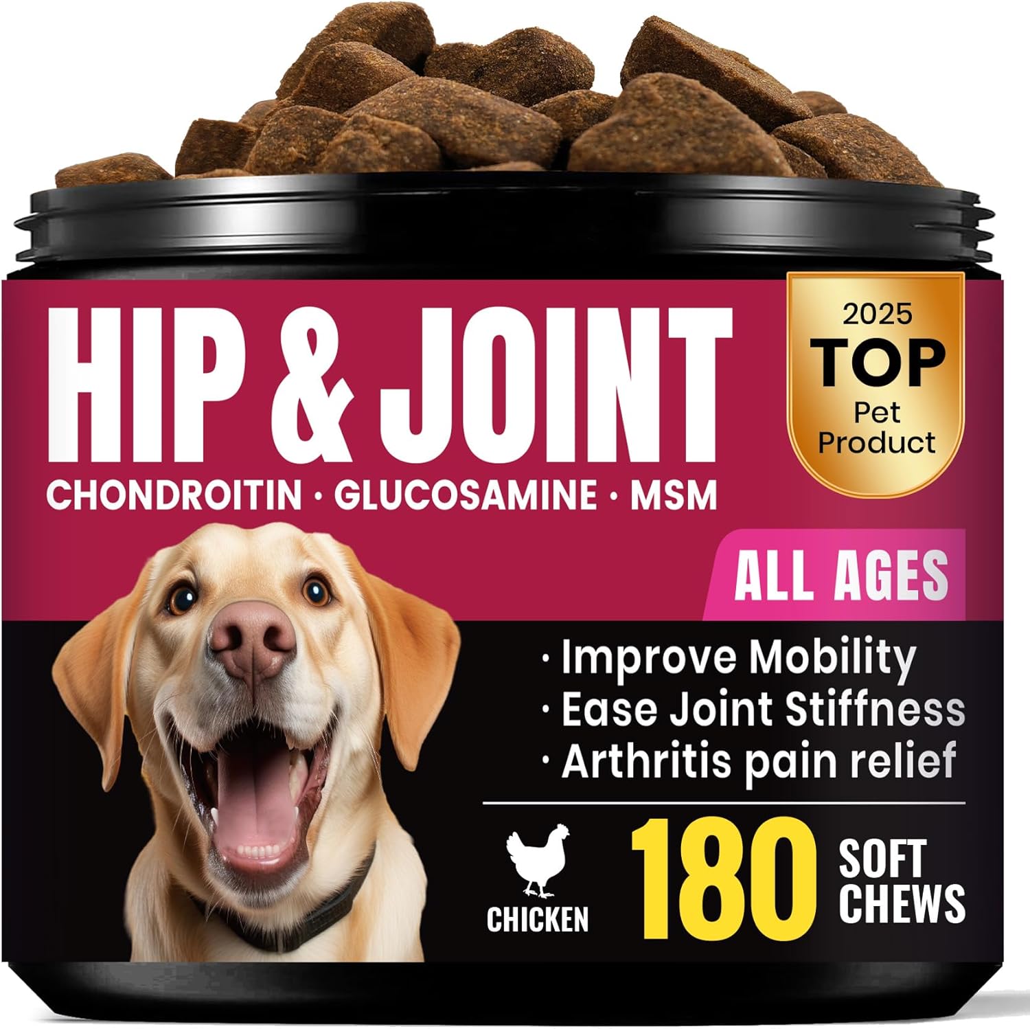 Glucosamine for Dogs - Hip and Joint Supplement Chews for Senior & Large Breed, Joint Supplement for Dogs with Chondroitin, Wuffe Joint Chews for Pain Relief - 60-Day Satisfaction Guarantee - 180 Ct Glucosamine for Dogs - Hip and Joint Supplement Chews for Senior & Large Breed, Joint Supplement for Dogs with Chondroitin, Wuffe Joint Chews for Pain Relief - 60-Day Satisfaction Guarantee - 180 Ct