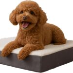 Orthopedic Dog Bed - 2-Layer Memory Foam Crate Mat with Machine Washable Sherpa Cover - 20x15 Pet Bed for Small Dogs Up to 20lbs by PETMAKER (Gray)