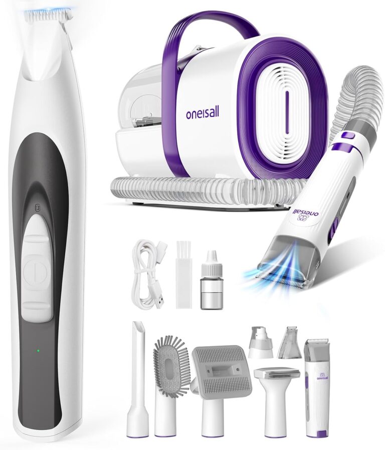 oneisall Dog Grooming Vacuum&oneisall Low-Noise Dog Paw Trimmer with LED Light
