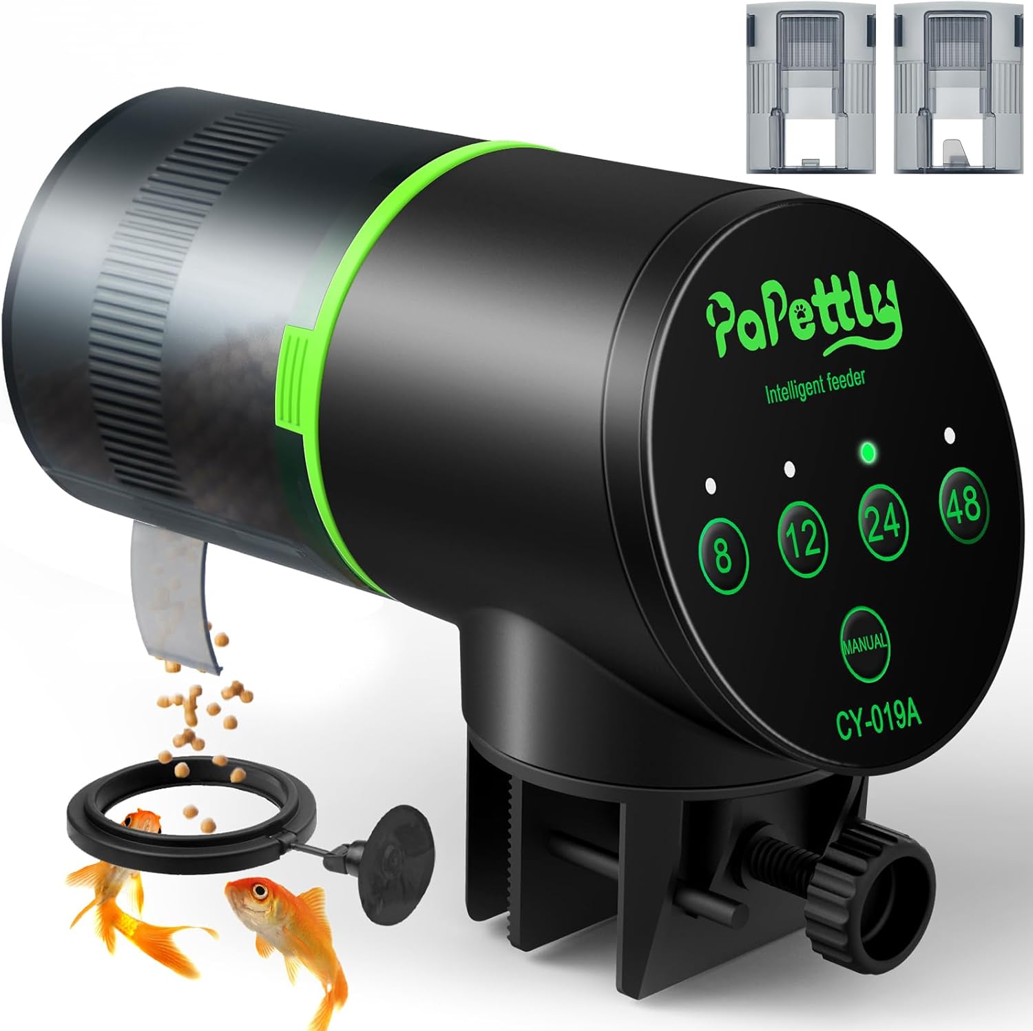 Automatic Fish Feeder for Aquarium, Auto Fish Food Dispenser with Timer and Feeding Ring, Moisture-Proof, Smart Fish Tank Vacation Feeder with 2 AAA Batteries Automatic Fish Feeder for Aquarium, Auto Fish Food Dispenser with Timer and Feeding Ring, Moisture-Proof, Smart Fish Tank Vacation Feeder with 2 AAA Batteries