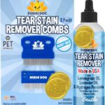 Bodhi Dog Tear Stain Remover & Tear Stain Remover Combs - Gently Removes Stains, Dirt from Pet Eyes - Safe & Gentle on Dogs and Cats - Cleans Delicate Fur - Ideal for Grooming & Tear Stain Prevention