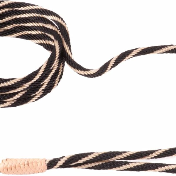 Alvalley Nylon Slip Leashes with Braided Leather - Adjustable Pet Lead for Dogs - Soft, Smooth Leash for Training & Walking - Durable, Strong Rope (Black & Gold, 6ft Long, 6mm Thick)