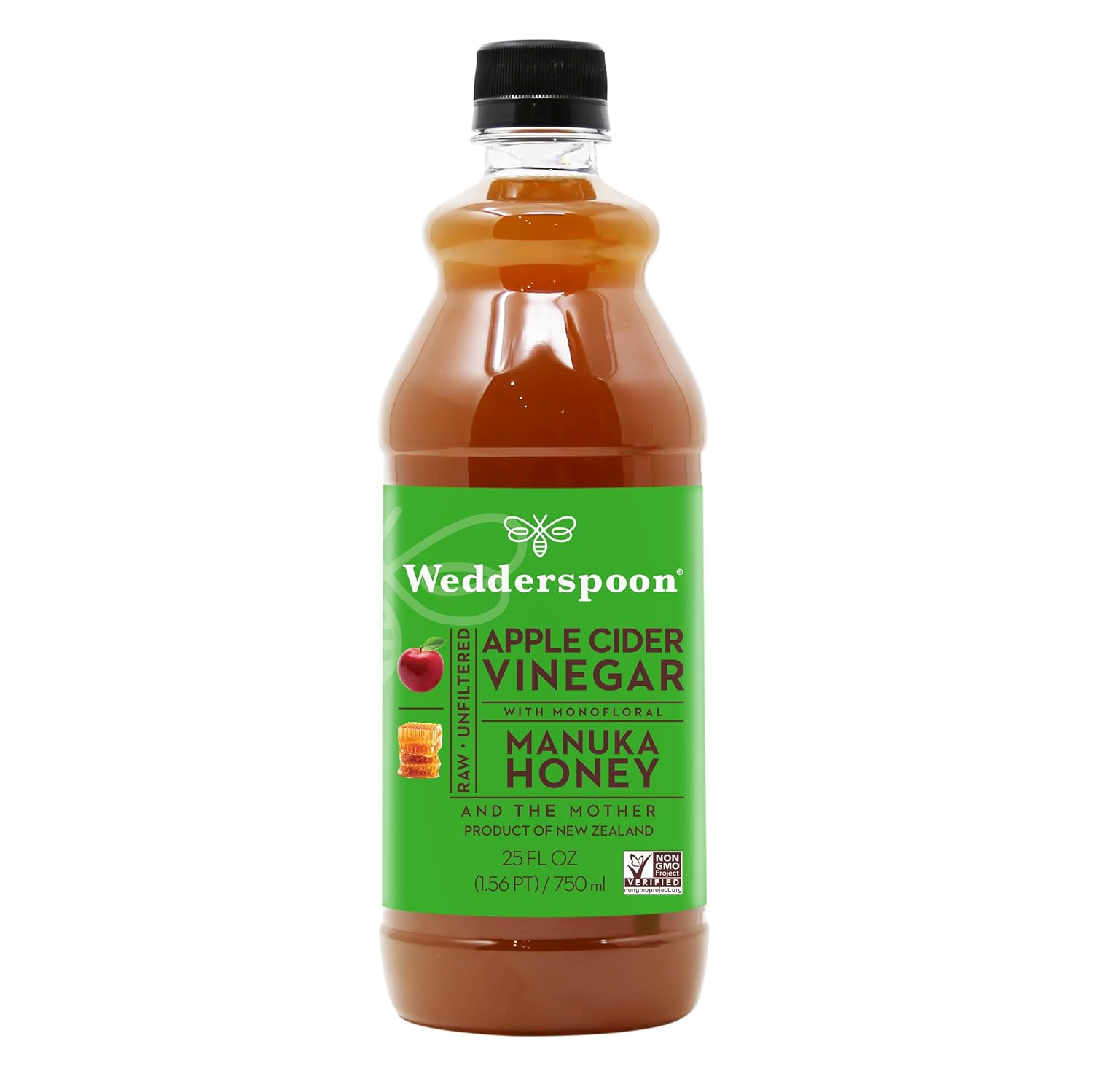 Wedderspoon Apple Cider Vinegar With Monofloral Manuka Honey & The Mother, 25 fl oz Wedderspoon Apple Cider Vinegar With Monofloral Manuka Honey & The Mother, 25 fl oz