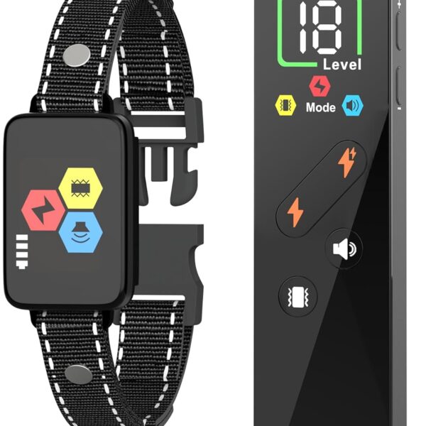 Aikko Dog Shock Collar with Remote - IPX7 Waterproof, 3 Modes (Beep, Vibration, Shock) - Adjustable E-Collar for Training Small (10 lbs to 120 lbs) Rechargeable Anti-Bark Collar for Large Dogs