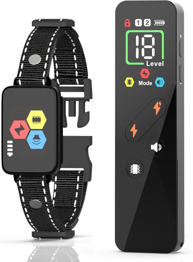 Aikko Dog Shock Collar with Remote - IPX7 Waterproof, 3 Modes (Beep, Vibration, Shock) - Adjustable E-Collar for Training Small (10 lbs to 120 lbs) Rechargeable Anti-Bark Collar for Large Dogs