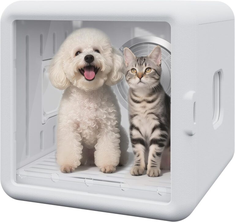 Fansafurn Smart Pet Dryer Box for Cats & Small Dogs: 65L Large Capacity Drying Machine, Ultra-Quiet 50dB Hair Dryer for Pets with Adjustable Temp, Portable Dog Cat Dry Box for Grooming