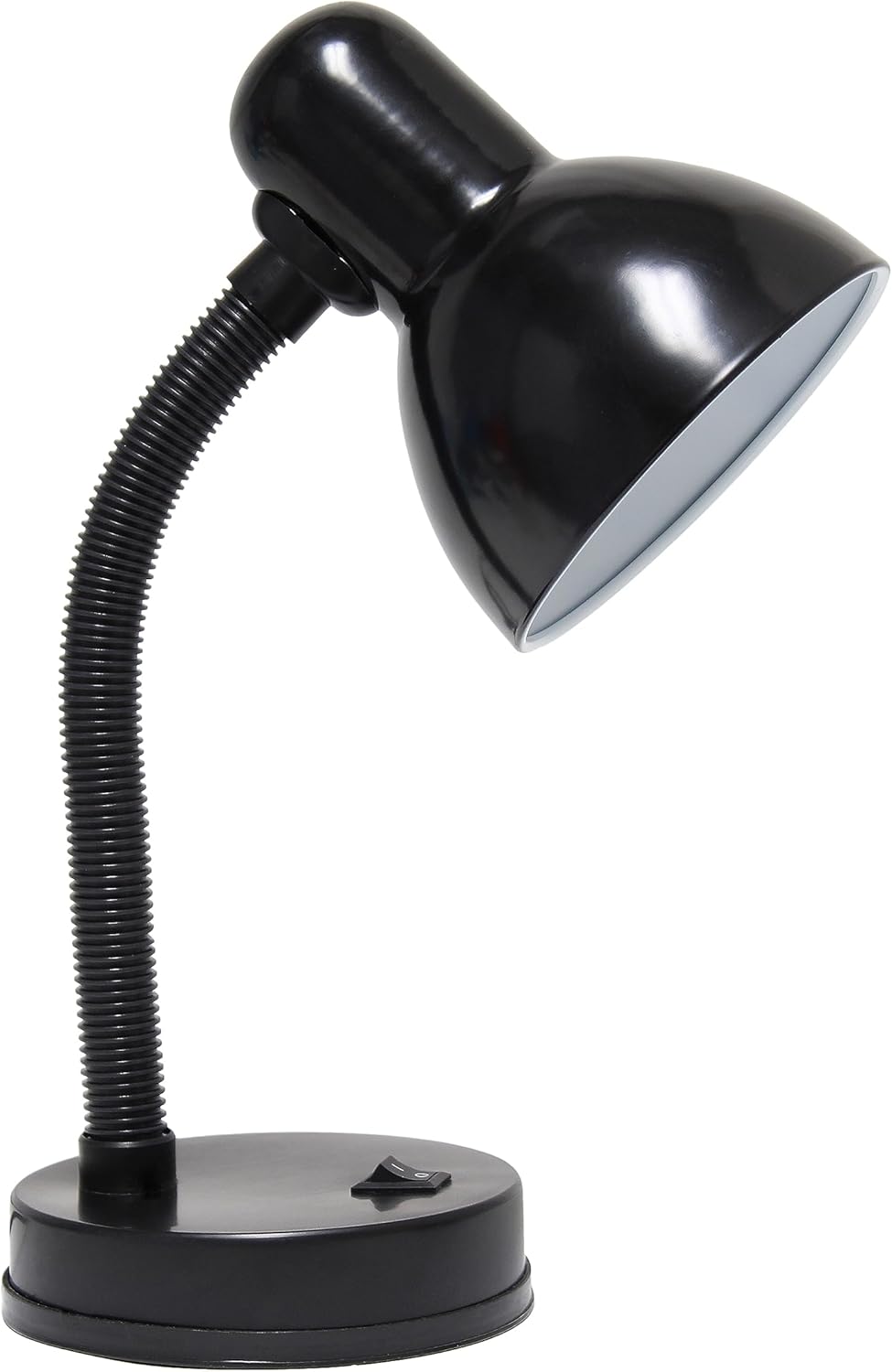 Simple Designs LD1003-BLK Basic Metal Desk Lamp with Flexible Hose Neck for Office, Living Room, Bedroom, College Dorm, Bookshelf, Black Simple Designs LD1003-BLK Basic Metal Desk Lamp with Flexible Hose Neck for Office, Living Room, Bedroom, College Dorm, Bookshelf, Black