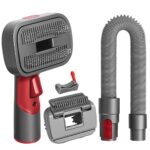 FUNTECK 2-in-1 Dog Hair Vacuum Brush for Grooming & Shedding Compatible with Dyson Gen5, V15, V12, V11, V10, V8, V7  Removes Loose Hair, Dander, Undercoat & Tangles  Self-Cleaning Design