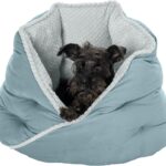Furhaven 24" Round Pet Bed for Indoor Cats & Medium/Small Dogs, 100% Washable, For Pets Up to 35 lbs - Minky Plush & Velvet Hug Bed - Aquamarine, 24-inch