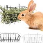Rabbit Hay Feeder - 2Pcs Metal Rack Hay Holder for Guinea Pig Small Animals Grass Rack for Bunny Chinchilla Cage Reduce Mess 9x4x3 Inch