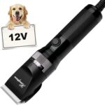 Dog Clippers for Grooming, 12V Professional Dog ClippersHeavy Dutt Corded Pet Hair Trimmer Pet Trimmer for Thick Hair with Guard Combs Brush