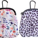 TIHGJHY 2 Pack Dog Treat Pouch,Treat Pouches for Pet Training,Portable Snack Reward Dog Food Dispenser for Traveling or Outdoor UseFloral Leopard Print