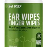 Dog Ear Cleaning Finger Wipes with Aloe Vera & Eucalyptus Oil  Veterinarian Formulated Pet Ear Wipes for Dog Ear Care  Made in USA  50 Count