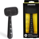 Tweezerman Dog and Cat Slicker Brush for Pets, Grooming Brush with Coated Bristles to Prevent Scratching and Ergonomic Handle