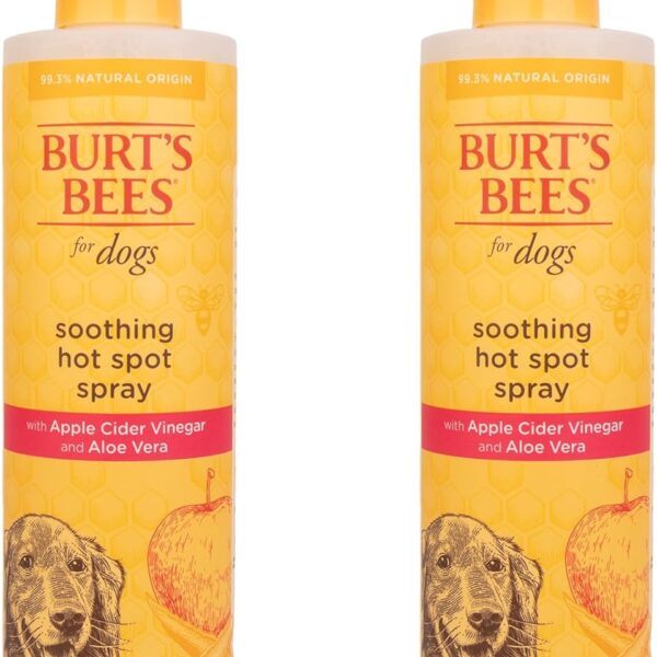 Burt's Bees for Pets Hot Spot Spray with Apple Cider Vinegar and Aloe Vera, 95% Natural Origin Formulas, Dog Spray for Itchy Dogs, Dog Spray Itchy Skin Relief, 2pk 10oz