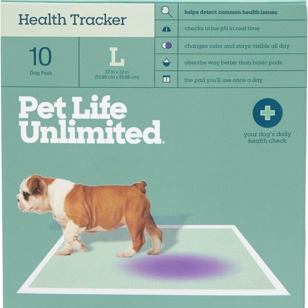 Pet Life Unlimited Health Tracker Large Puppy Pads, Pee Pads for Dogs, Dog Training Pads - pH Responsive Color-Track Technology Detects Common Health Issues - 22" x 22" - 10 Count (L)
