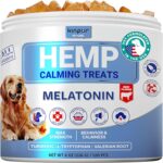 Natural Hmp Calming Chews for Dogs w/Valerian Root & Melatonin/Hip Joint Health + Mood & Behavior Aid for Fireworks, Thunderstorms, Separation/Tasty Calming Treats 120 ct