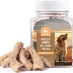 Freeze-Dried Chicken Necks Dog Cat Treats,Single Ingredient Turkey Necks High Protein,Grain Free for Teeth Cleaning & Support Joints(20 Pcs)