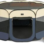 Portable Indoor Dog Playpen for Small Dogs & Puppies by A 4 Pet  50.39" Pop-Up Soft Puppy Playpens with Bowl, Waterproof Floor, Calm Safe Space for Home, Travel & Daily Use