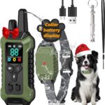 Shock Collar with Remote Control for Dogs, IP67 Waterproof Collar with Beep, Vibration, Safe Shock, Keypad Lock, Shock Collar for Dogs E-Collars for Large Medium Small Dog (10-120Lbs)