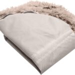Furhaven Replacement Donut Dog Bed Cover Plush Long Faux Fur Calming Cuddler, Machine Washable - Taupe, Large