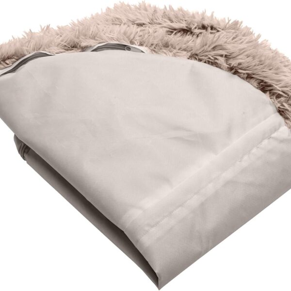 Furhaven Replacement Donut Dog Bed Cover Plush Long Faux Fur Calming Cuddler, Machine Washable - Taupe, Large