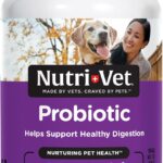 Nutri-Vet Probiotics for Dogs, Dog Probiotics for Digestive Health, Puppy Probiotics, Promotes Healthy Immune System & Gut Health, Vet Formulated, Puppy Supplies, 60 Count Capsules