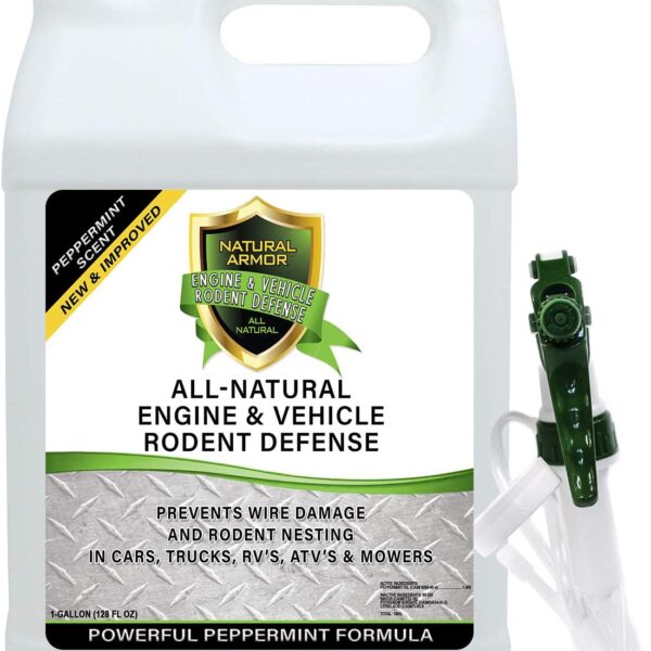 Mice/Mouse, Rat, Squirrel & Rodent Wire, Engine & Vehicle Protection Spray Prevents Chewing & Nesting for Cars, Trucks, RVs, ATVs. Great for Winter Protection. Ready to Use (128 Oz Gallon)