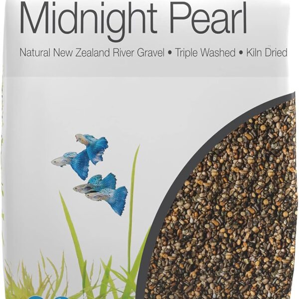 Aqua Natural Midnight Pearl 10lb Gravel Substrate for aquascaping, Aquariums, vivariums and terrariums 2-4mm, Brown, Small